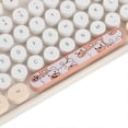 thumbnail image 2 of Wireless Keyboard and Mouse Combo Lovely Cordless Retro Round Keycap Keyboard 1600 DPI Optical Mouse for Win for OS X Beige, 2 of 4