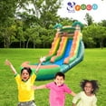 thumbnail image 6 of Pogo Crossover Inflatable Water Slide with Blower, Tropical 15 Foot Kids Waterslide, 6 of 8