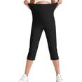 thumbnail image 4 of Only Moment Long Bermuda Shorts for Women Blended Fabric High Waisted Work Travel Pants with Pockets Stretchy Business Casual Slacks Yoga Shorts with Pockets for Wowomen Black,S, 4 of 6