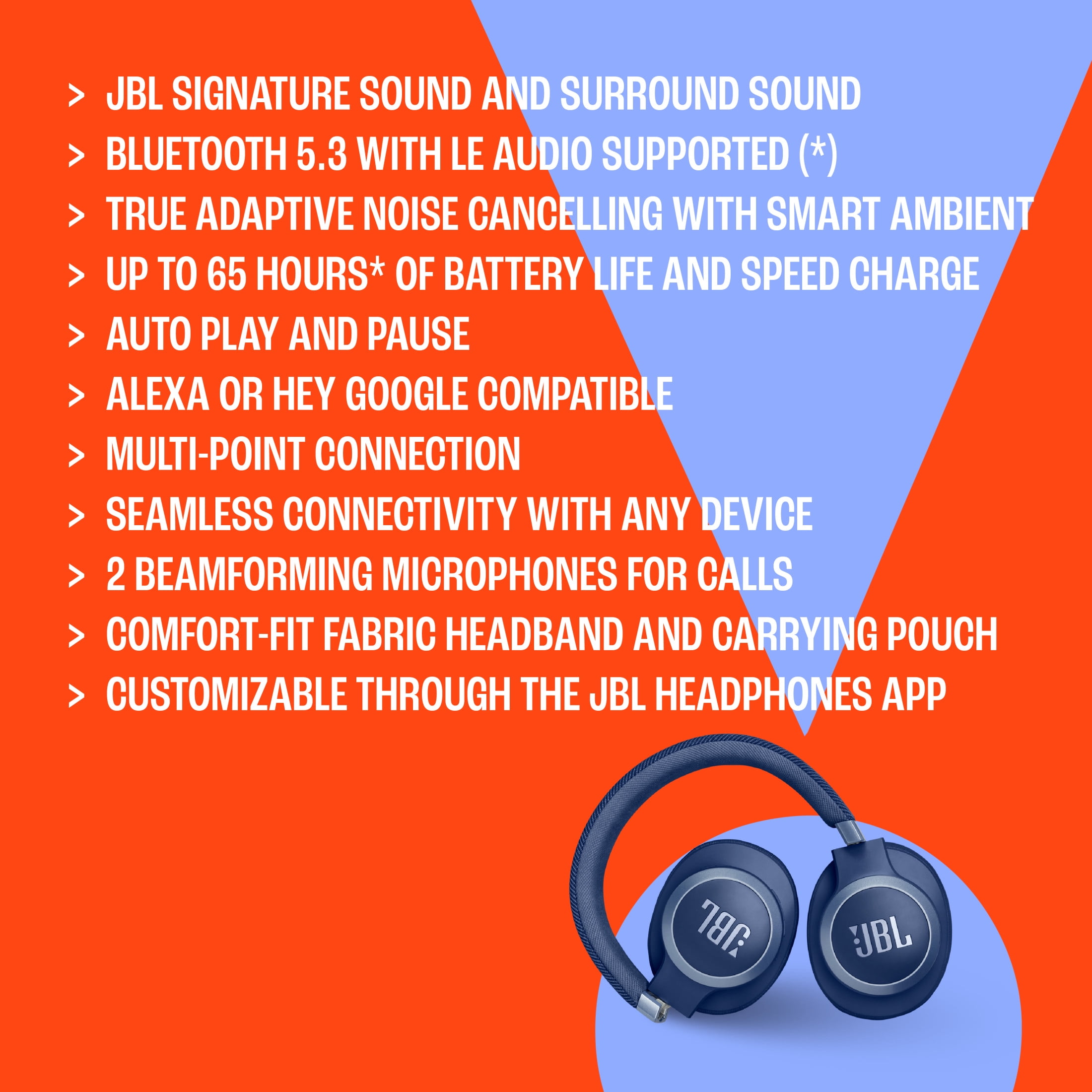 JBL Live 770NC Over-Ear Headphones, Black