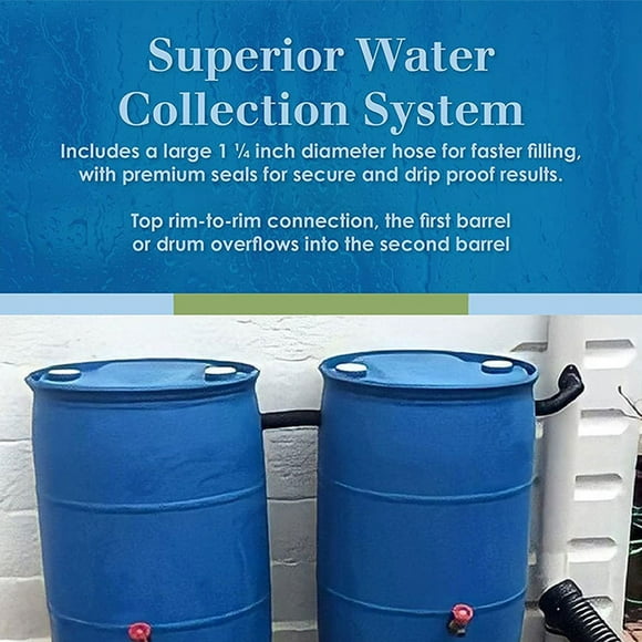 Rain Barrel Connector,2 Water Rain Barrel Kit 2 Barrel Diverter Water Bucket Kit Outdoor