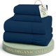thumbnail image 1 of Sábanas completas LANE LINEN de algodón orgánico percal azul marino, 1 of 9