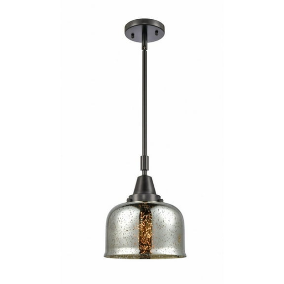 447-1S-BK-G78 Innovations Lighting Bell - 1 Light Stem Hung Mini Pendant In Industrial Style-11.13 Inches Tall and 8 Inches Wide-Matte Black