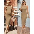 thumbnail image 4 of Ekouaer Women's Sleeveless Maternity Dress Halter Neck Baby Shower Dresses for Pregnant Photoshoot, 4 of 7