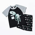 thumbnail image 2 of KPOPLK Boys Summer Set 2Pcs Outfits Short Sleeve Crewneck T-Shirt Graphic Print and Elastic Waist Shorts Clothes 1T 2T 3T 4T 5T 6T(6-7 Years,Black), 2 of 9