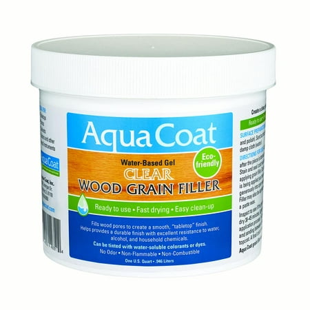Aqua Coat Clear Wood Grain Filler Qt (Best Wood Grain Filler)