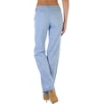 thumbnail image 2 of ToBeInStyle Women's Cozy Linen-Cotton Blend Heather Dye Pants - Blue - Small, 2 of 7