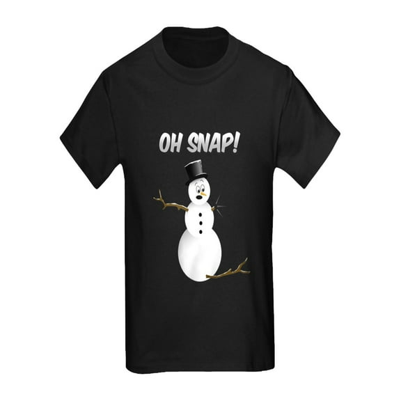 CafePress - OH SNAP! Snowman Kids Dark T Shirt - Kids Dark T-Shirt