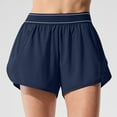 thumbnail image 5 of LOVZFMLL Womens Solid Color High Waisted Running Shorts With Pockets And Yoga Pants Dark Blue XL, 5 of 5