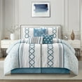 thumbnail image 6 of Nanshing Jamie 7 Piece Geometric Comforter Set, Blue, Queen, 6 of 14