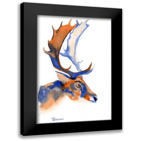 Shefranov, Olga 11x14 Black Modern Framed Museum Art Print Titled - Colorful Caribou