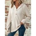 thumbnail image 6 of Eytino Hoodies for Women Hooded Sweatshirt Casual Long Sleeve V Neck Lightweight Knit Loose Drawstring Workout Fall Tops S-2XL, 6 of 9