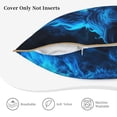 thumbnail image 3 of KLL Ice Blue Fire Wolf Decorative Throw Pillow Covers Velvet Soft for Couch Sofa Bedroom Living Room Outdoor (No pillow core)- 18"x18", 3 of 5