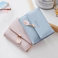 thumbnail image 3 of Women Trifold Short Wallet Leather Coin Purse Card Holder with Tree Leaf Pendant, 3 of 8