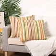 thumbnail image 6 of Unique Bargains Floral Printed Home Decor Striped Decorative Pillow Covers (2 Count) Green Red 20" x 20", 6 of 6