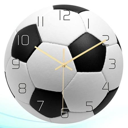 Silent Soccer-Themed Wall Clock with Sports Design, Decorative Mute Clock for Living Room, Bedroom, Kids Room, Easy-to-Read Display