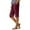 Wine, variant on Women's Casual Summer Linen Shorts Drawstring Elastic Waist Knee Length Curling Jersey Bermuda Shorts Orange XXL