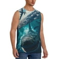 thumbnail image 2 of Pofeuu Airplane Shark Print Men's Muscle T-Shirt, Sleeveless, Muscle Tank, Classic Muscle Tee Top For Men Casual Sleeveless Muscle T-Shirt Trendy Clothes-XX-Large, 2 of 7