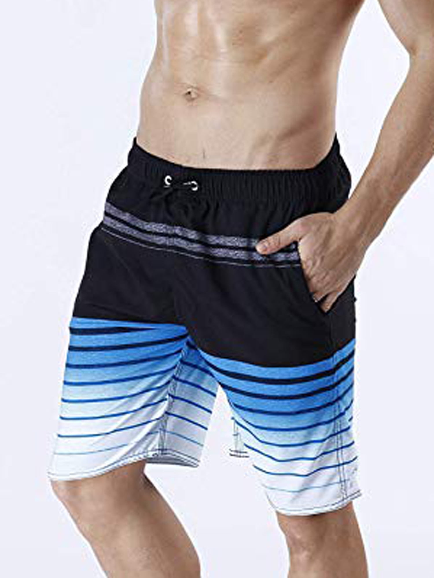 Color Dot Mens Beach Short Elastic Waist Quick Dry Swim Trunks Mesh Lining