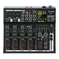 6 Channel Mixer Audio, Professional Music Sound PA Mixer DJ Mixing Board Console with 99 DSP Effects, 5-band EQ, Bluetooth, USB Interface, 48V Phantom Power for Recording Stage Karaoke