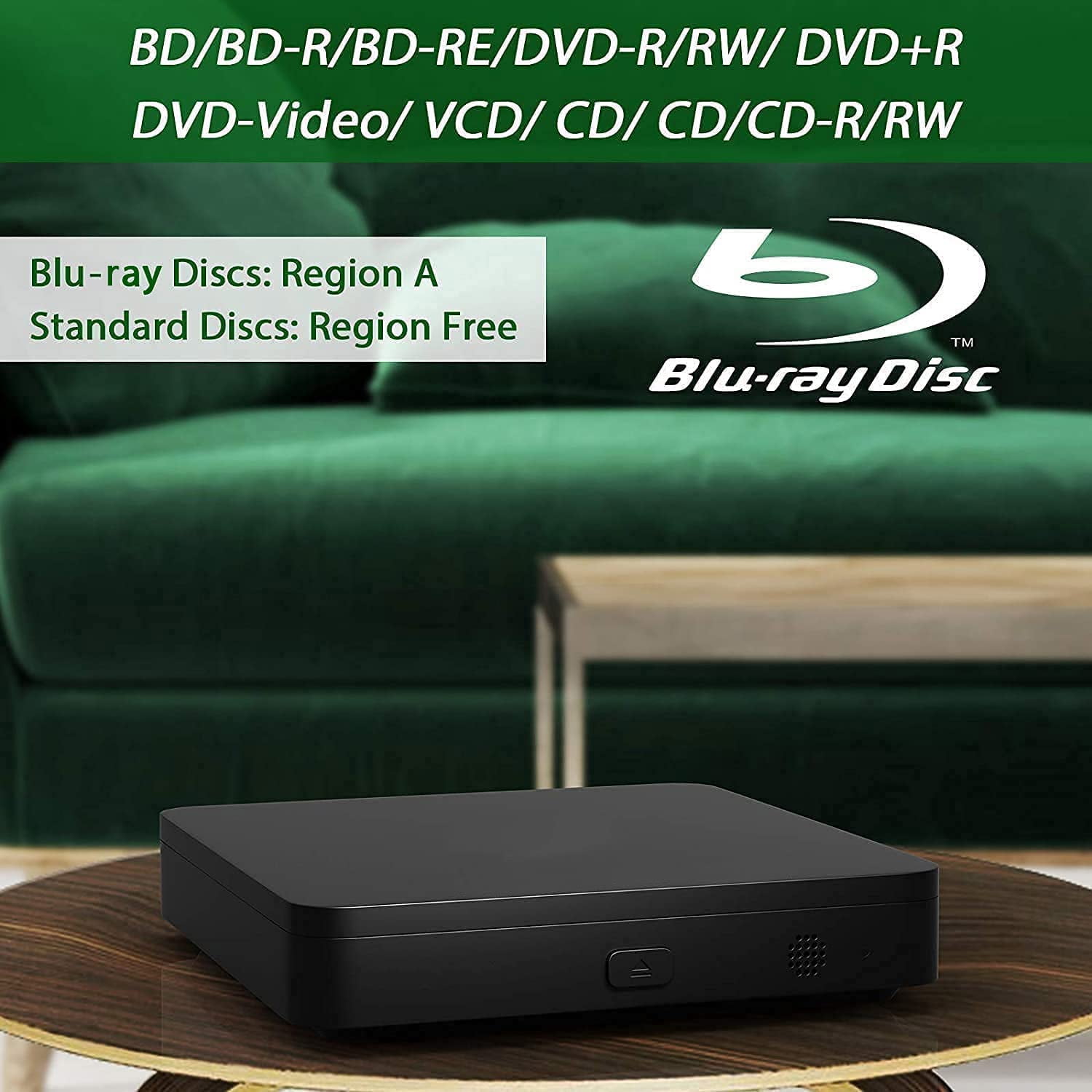 Didar Blu Ray DVD Player, Ultra Mini 1080P Blue Ray Disc Player