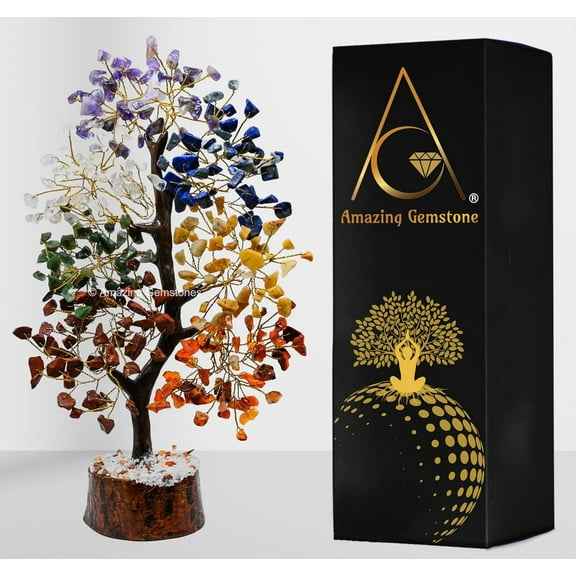 7 Chakra Crystal Tree - Healing Crystal Bonsai Tree Room Decor Office Desk Decor