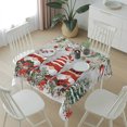 thumbnail image 6 of Grey Christmas Table Cloth Waterproof Tablecloths, Gnomes Xmas Tree Poinsettia Eucalyptus Tablecloth Dining Table Cover for Kitchen Party Tabletop Outdoor, Square Tablecloth 54x54 Inch, 6 of 9