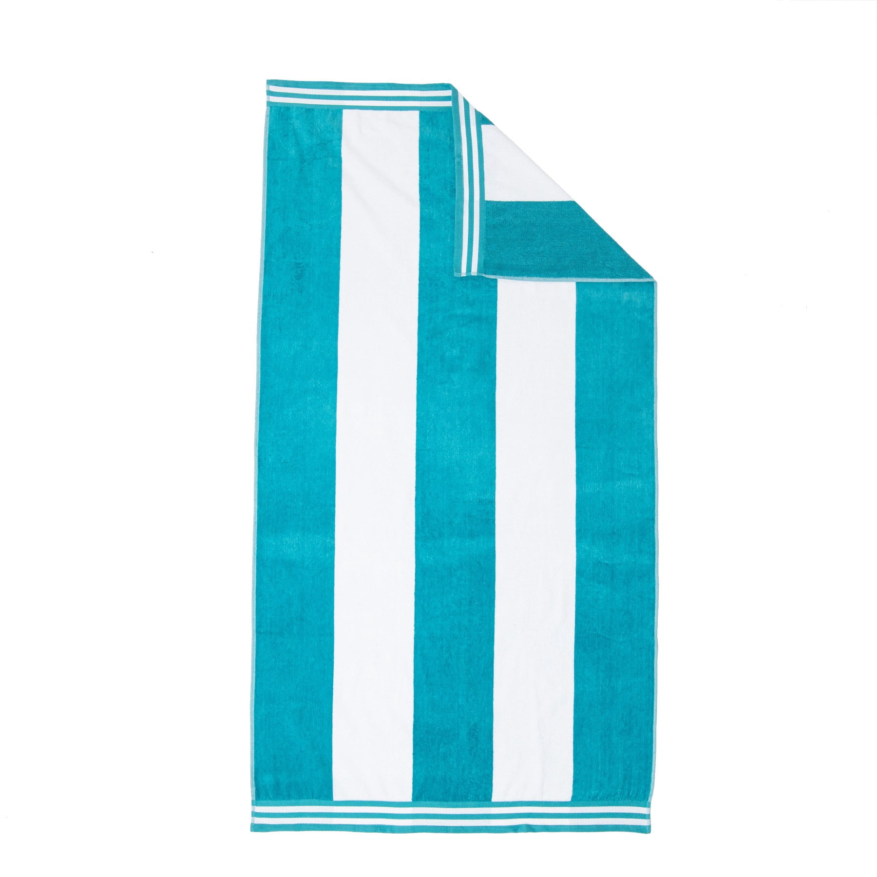 Superior Cabana Striped 1-Piece Oversized Cotton Beach Towel, Turquoise