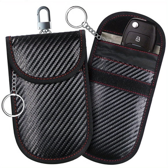 MesaSe 2pcs Anti theft brush car key bag  Faraday Pouch for Car Keys  Faraday Bag  Car RFID Signal Blocking Holder  Key Fob Protector  Key fob cage Block Signal Anti-Theft Fob Case