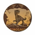 thumbnail image 1 of Fantasy Mouse Pad for Computers, Giant Dinosaur on Cliffs Cave Wild Fossil Jurassic Animal Illustration, Round Non-Slip Thick Rubber Modern Gaming Mousepad, 8" Round, Apricot Redwood, by Ambesonne, 1 of 2