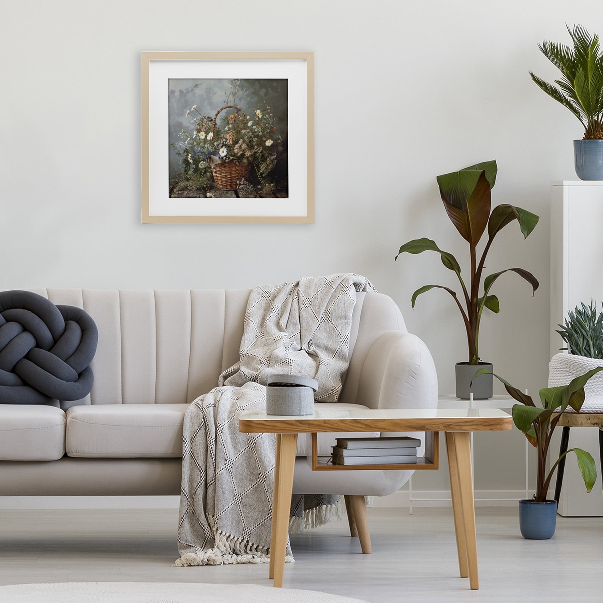Stupell Industries Floral Basket Still Life Birch Framed Print Under Glass, design by Lazar Studio