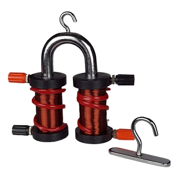 Electromagnet Dissectible.  With steel "U" that holds the removable coils.