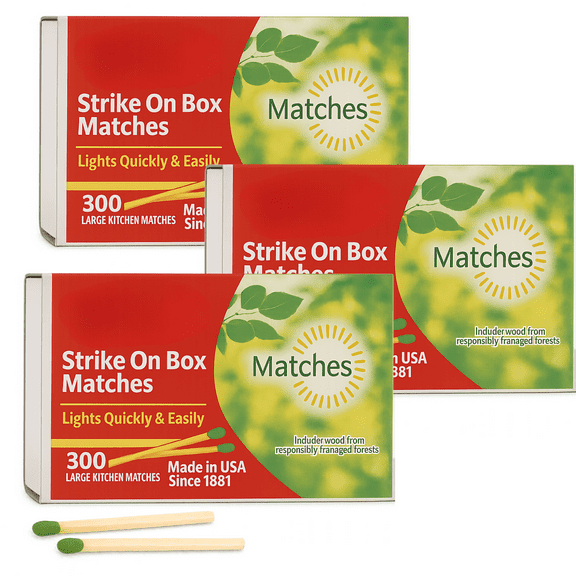 Matches - Kitchen Matches, 1200-ct. Pack - Perfect for Fireplace, Wood, Grill & More