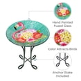 thumbnail image 3 of Teamson Home 17.8" Outdoor Handpainted Flamingo Glass Birdbath, Multicolor, 3 of 5
