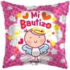 18" Baptism Angel " Mi Bautizo " Spanish Theme Pink Foil / Mylar Balloon ( 3 Balloons )