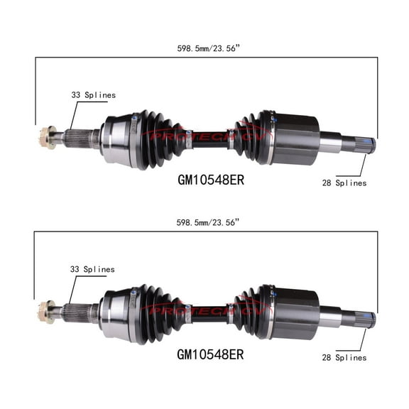 Front CV Drive Axle Shafts Fits 15-20 Chevrolet Colorado 4 Wheel Drive