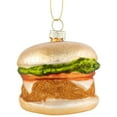 thumbnail image 3 of Northlight 2.5" Glittered Golden Cheeseburger Glass Hanging Christmas Ornament, 3 of 5