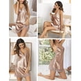 thumbnail image 3 of Women Lingerie Satin Lace Chemise Nightgown Sexy Full Slips Sleepwear, 3 of 6