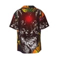 thumbnail image 6 of Lsque Wolf With Wildflowers print Men's Cuban Collar Short Sleeve Shirt Summer Beachwear Casual Button Down Fashionable Vacation Leisure Shirt-Small, 6 of 7