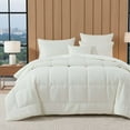 thumbnail image 2 of DaDa Bedding Dreamy Soft Velvet Ivory White Plush Velour Tufted Quilted Comforter Set (JHW861), 2 of 8