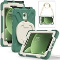 thumbnail image 2 of For Samsung Galaxy Tab Active5/Tab Active3 8 Inch Case, 360 Rotatable Handle Stand, Shoulder Strap, Drop-Proof Design, Emerald Green, 2 of 7