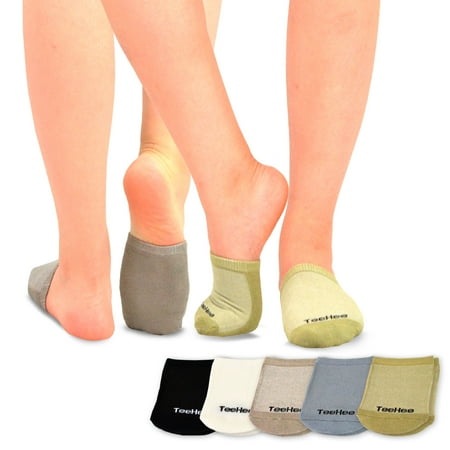 TeeHee Womens Bamboo Toe Topper Liner Socks