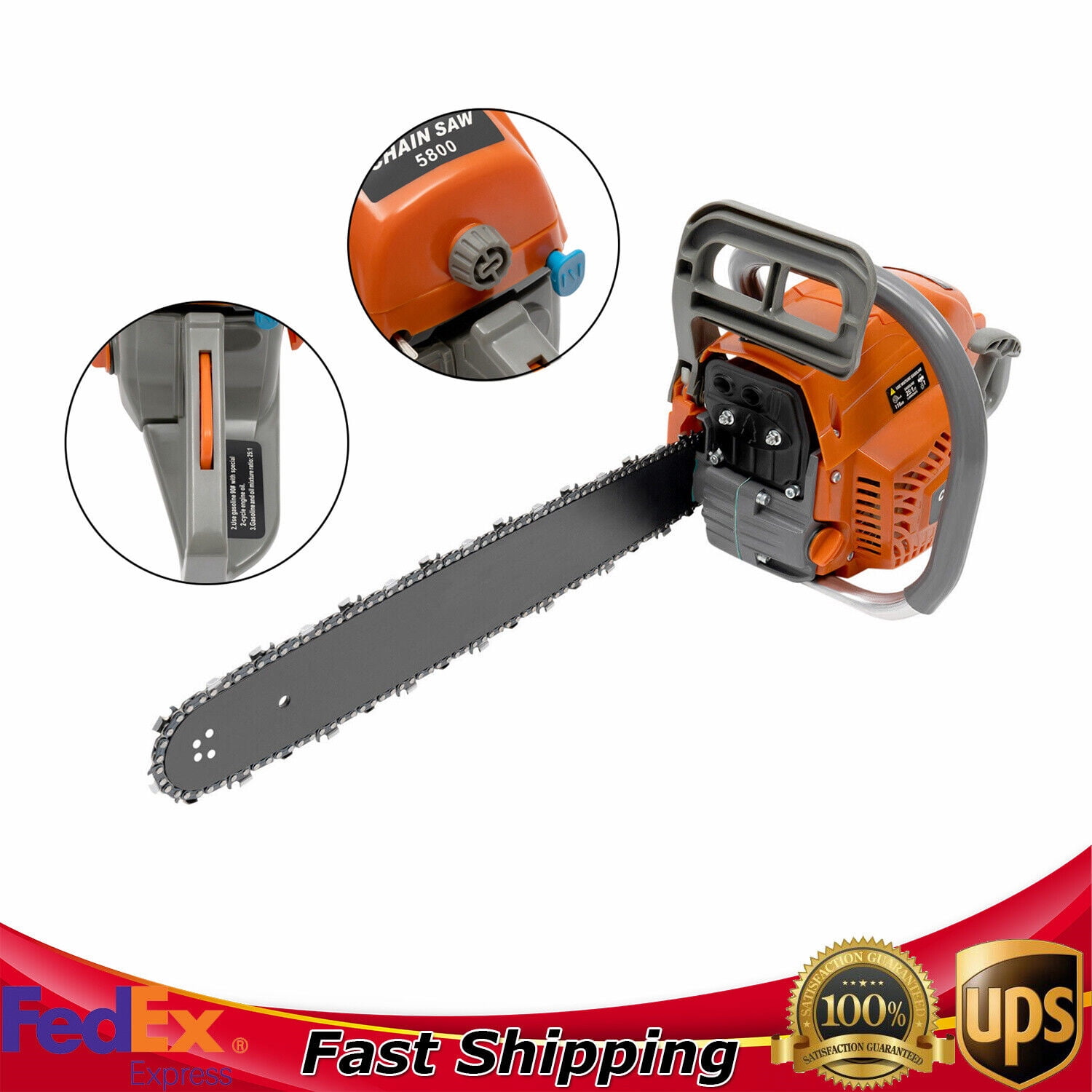 Free Shipping! Hyper Tough 18-inch Gas Chainsaw 38cc 2-Cycle