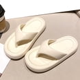 thumbnail image 6 of Summer Flip Flops for Women and Men Trendy Soft Soles Thick Soled Plain Lounge Homewear Beach Thong Sandals Beige Size 36-44, 6 of 9