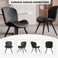 thumbnail image 5 of Daluvenix Modern Dining Chairs Set of 2 Upholstered Comfy Fabric Kitchen & Dining Room Chairs with Metal Legs & Thick Cushions for Living Room, Black, 5 of 7