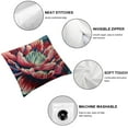 thumbnail image 6 of Creowell Chinoiserie Red Peony Floral Pillow Cover Peony Flower Teal Green and Red Decorative Throw Pillow Cushion Oriental Toile Chinoiserie Farmhouse Lumbar Accent Pillow 2pcs White, 6 of 7