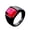 Black Red, variant on Unisex Stainless Steel Trendy Personality Square Black Gemstone Signet Ring Crystal Rhinestone Inlay Wedding Band High Polished Black Size 7