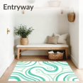 thumbnail image 3 of ODIKA 2'x3' Machine Washable Non-Slip Area Rug, Swirling Marble Effect with Emerald and Pale Mint Contrasts High Traffic Rug, Green, 572817, 3 of 7
