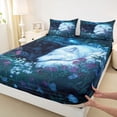 thumbnail image 3 of Homewish Romantic Couple Wolf Twin Sheet Sets, Magic Cartoon Wildlife Twin Fitted Sheet, Teens Kids Boys Girls Flat Sheet, Microfiber Bedroom Decor, 3-Piece, 3 of 7