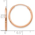 thumbnail image 4 of 10K Rose Gold Polished Endless Tube Hoop Earrings (Width 17) (Length 17) - Jbsp, 4 of 5